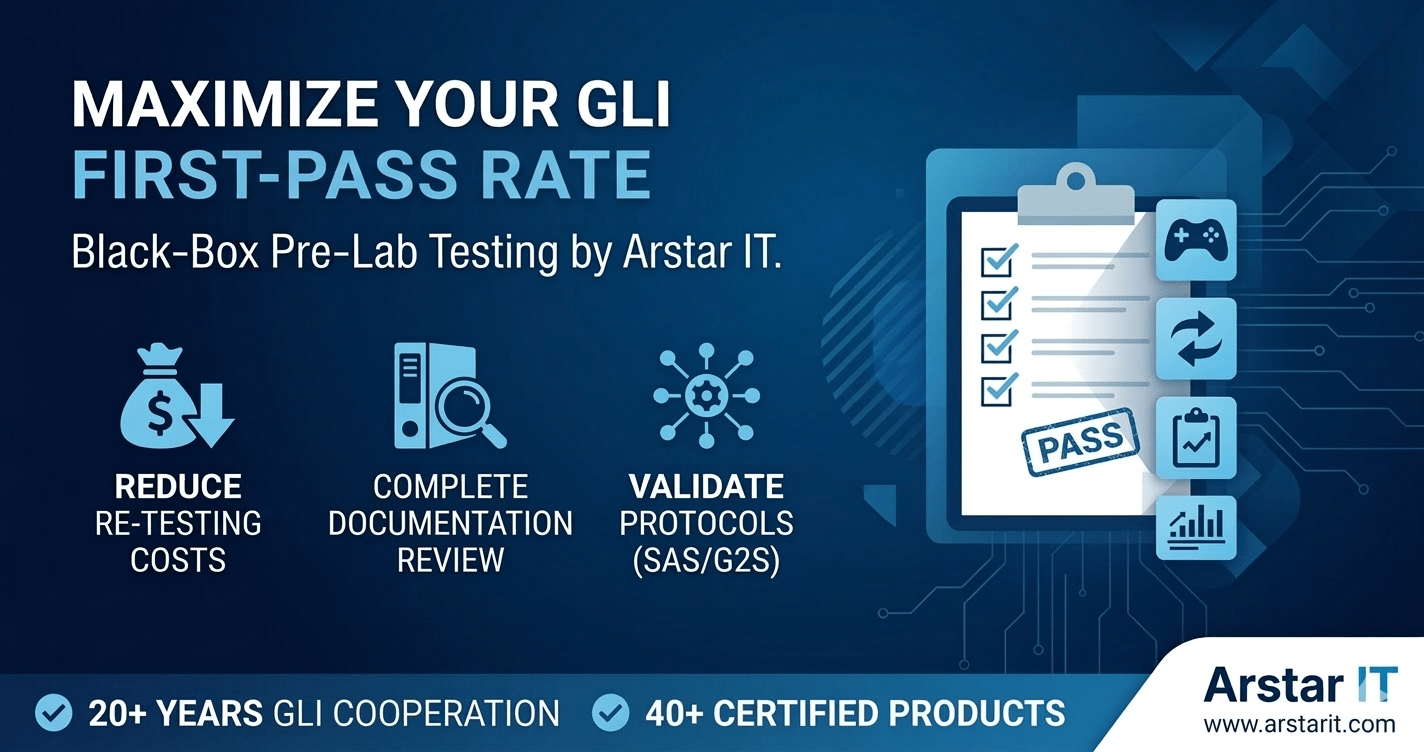 GLI Pre-Lab Testing for Gaming Devices - Arstar IT